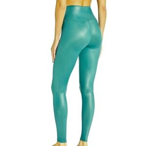 🆕 Teal Liquid Matte Shimmer Leggings Sz SM NWT